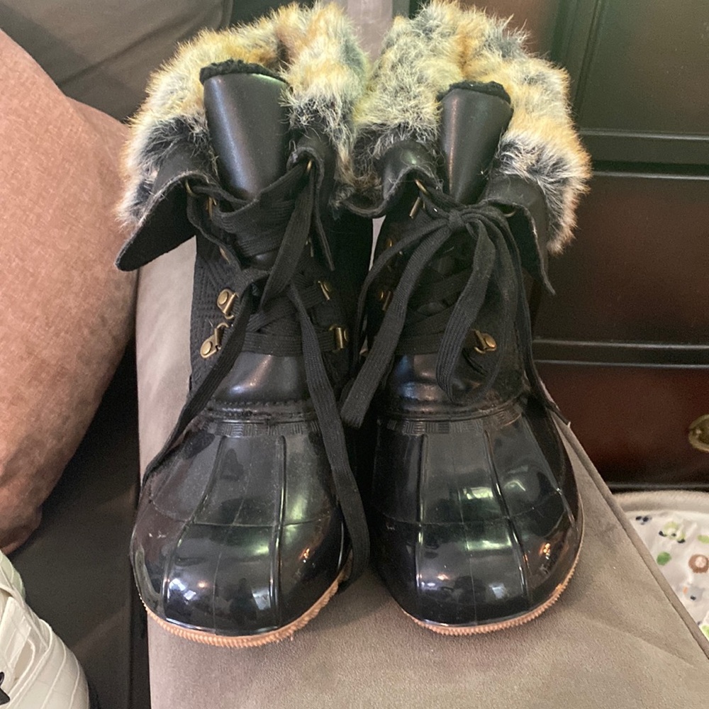 Black duck boots.